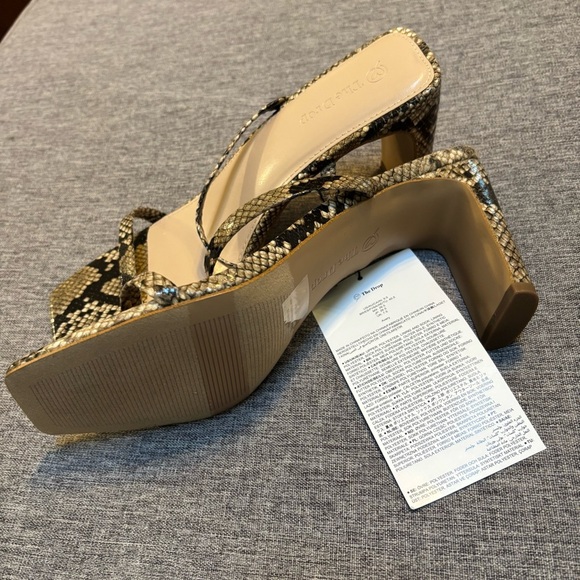 The Drop Women's Avery Square Toe Two Strap High Heeled Sandal - Picture 6 of 8